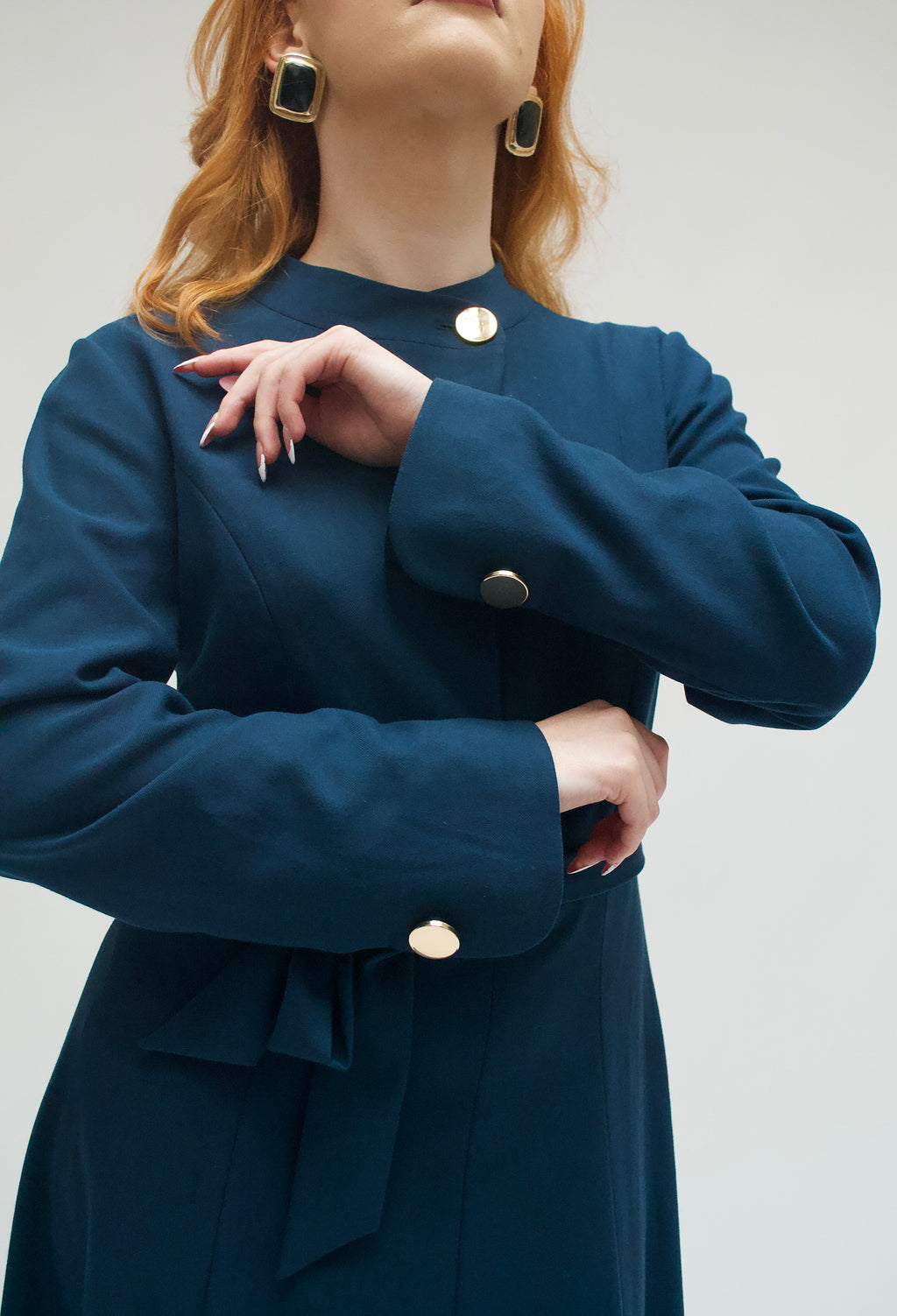 Wool Blend Navy Grace Dress