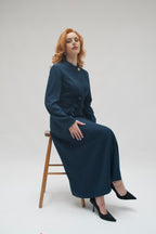 Wool Blend Navy Grace Dress
