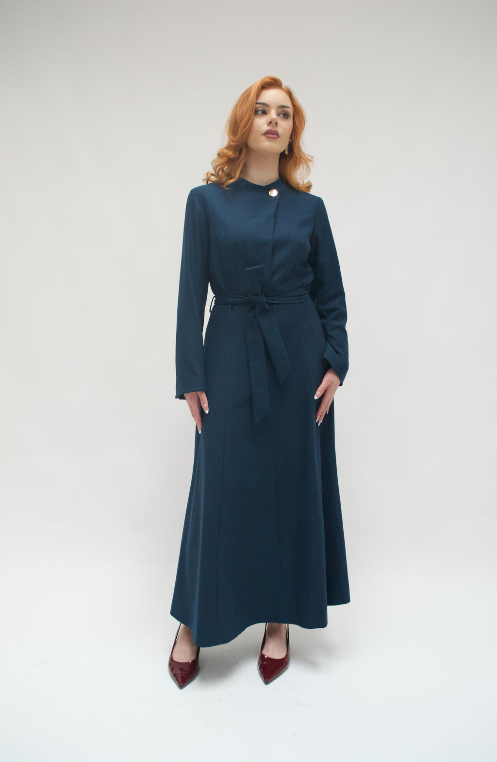 Wool Blend Navy Grace Dress