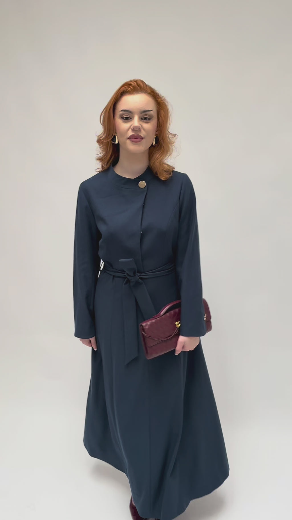 Wool Blend Navy Grace Dress